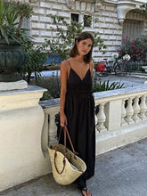 Rückenfreies, langes Camisole-Kleid mit Kordelzug
